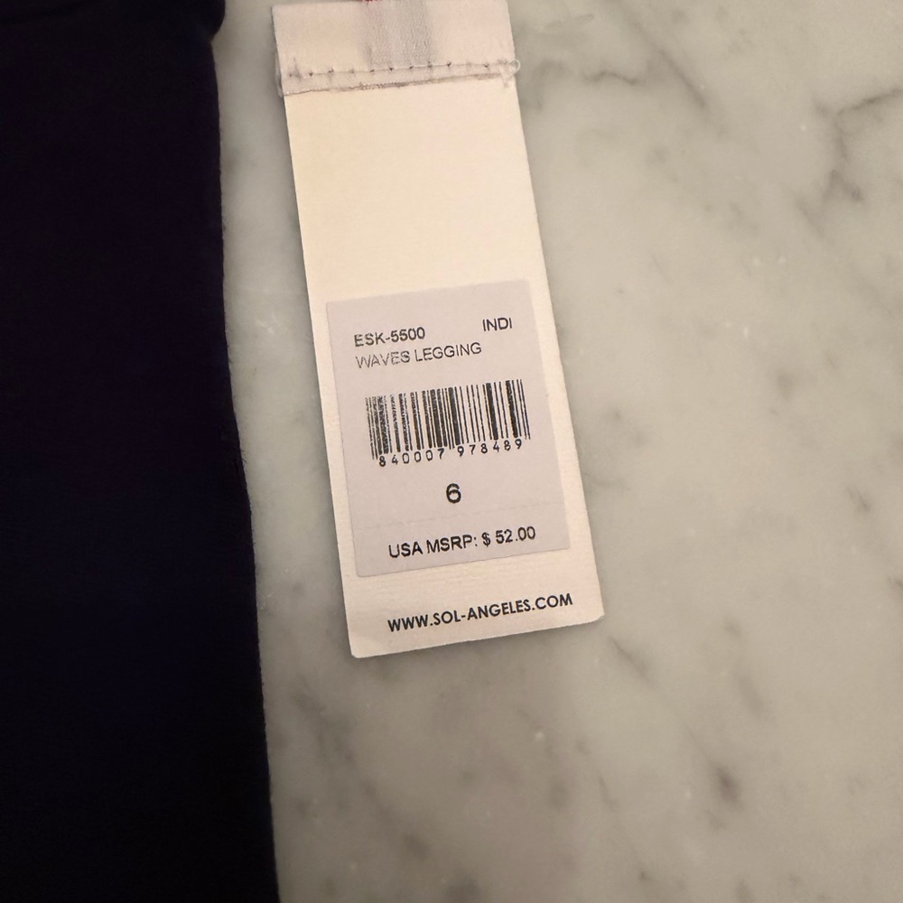 NWT Sol Angeles Navy Waves Leggings - Picture 2 of 8